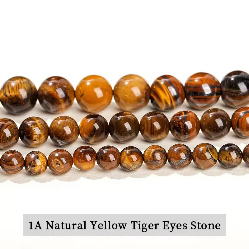 Natural Stone Yellow Red Blue Tiger's Eye Bead Round Loose Spacer Bead 4-12mm For Jewelry Making Diy Necklace Bracelet Accessoy