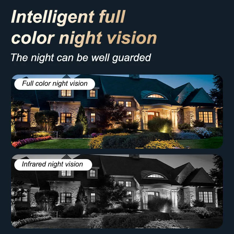 4MP Outdoor Solar-Powered Wireless WiFi Camera with Night Vision Motion Sensor Wireless Home Security Surveillance CCTV Camera