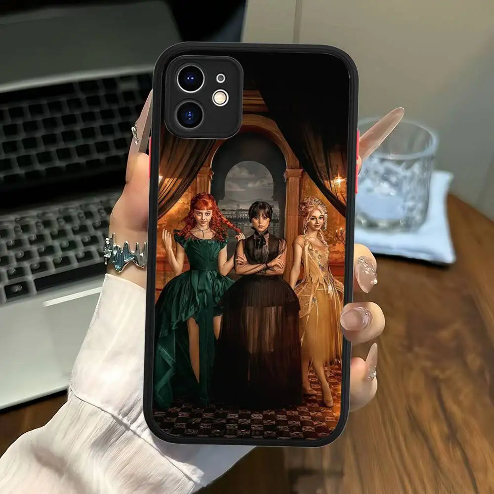 Cool Girl W-WednesdayS A-Addams Phone Case For IPhone 16 15 14 Plus 15 13 12 11 Pro Max X XS MAX Matte Cover
