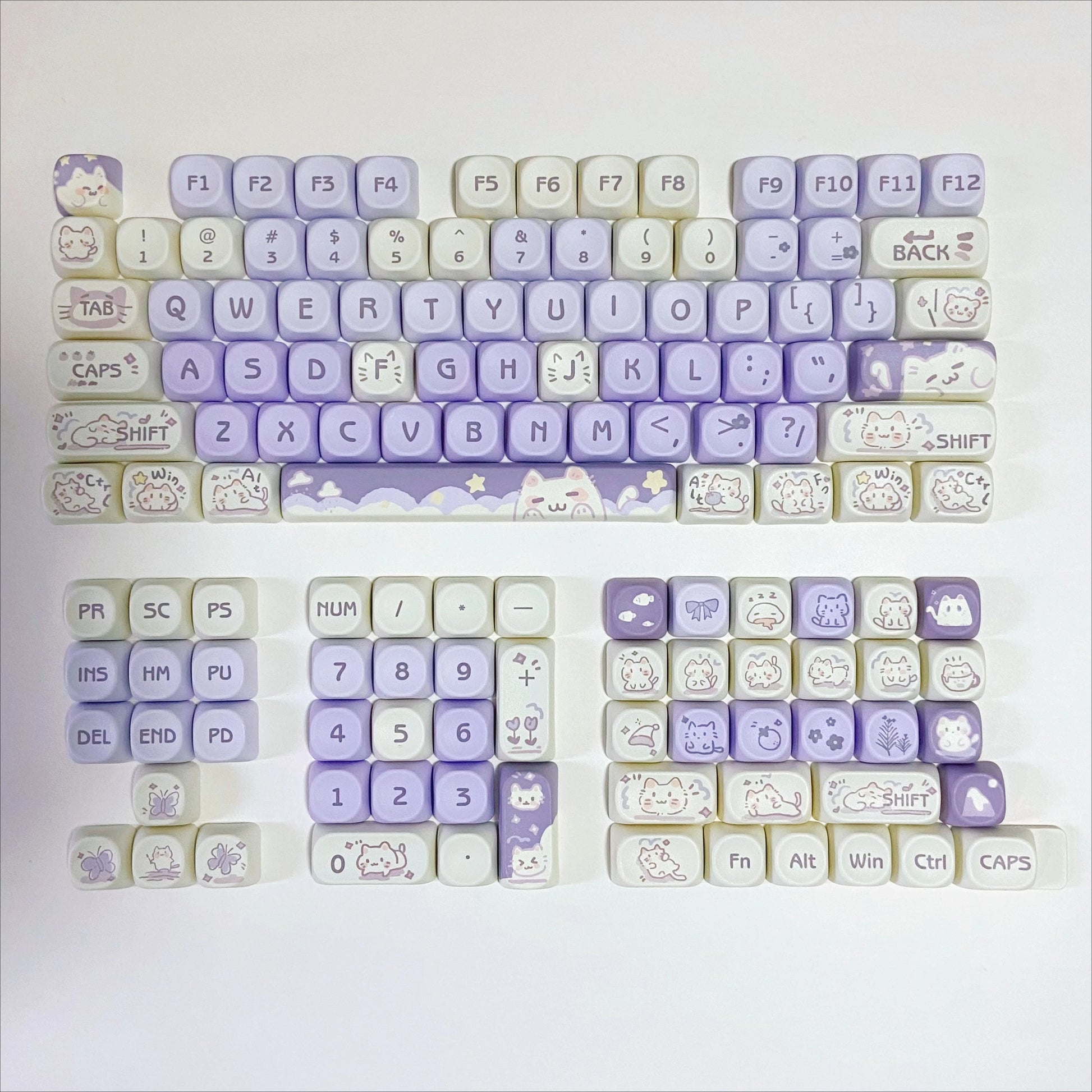 Various Adorable Theme Keycaps for Mechanical Keyboard Pink Green Blue Purple Keycaps MOA for Custom Gaming Keyboard