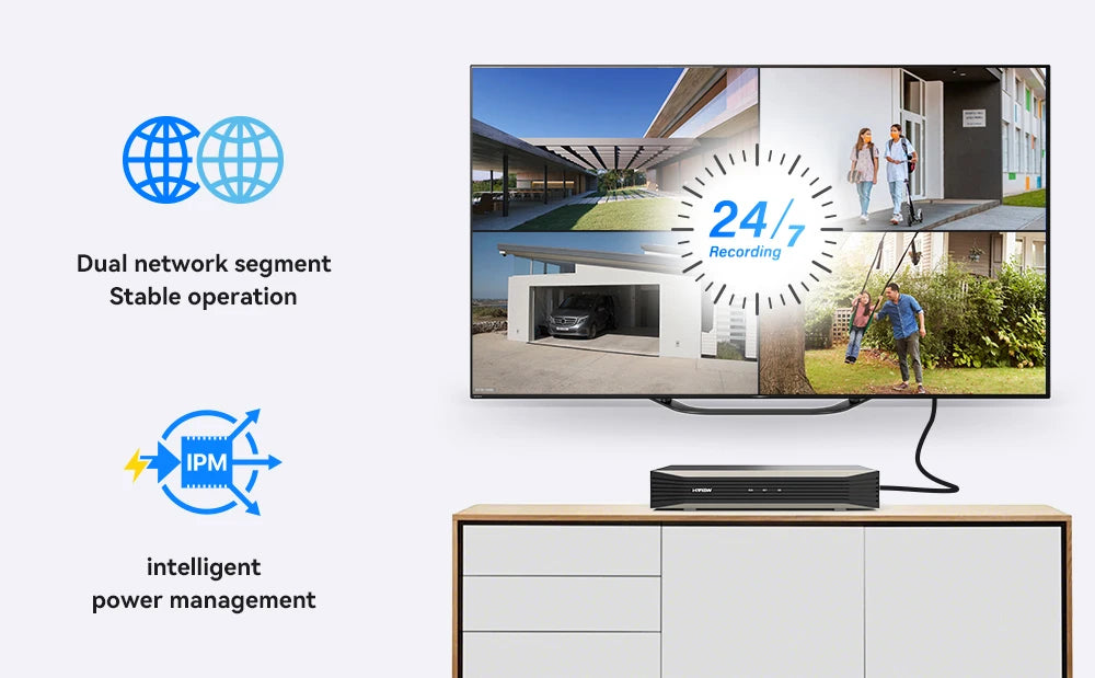 H.View 4K 8Ch Poe Nvr Cctv Security System H.265 Video Audio Recorder 8Mp Network Surveillance For Poe Ip Camera Onvif