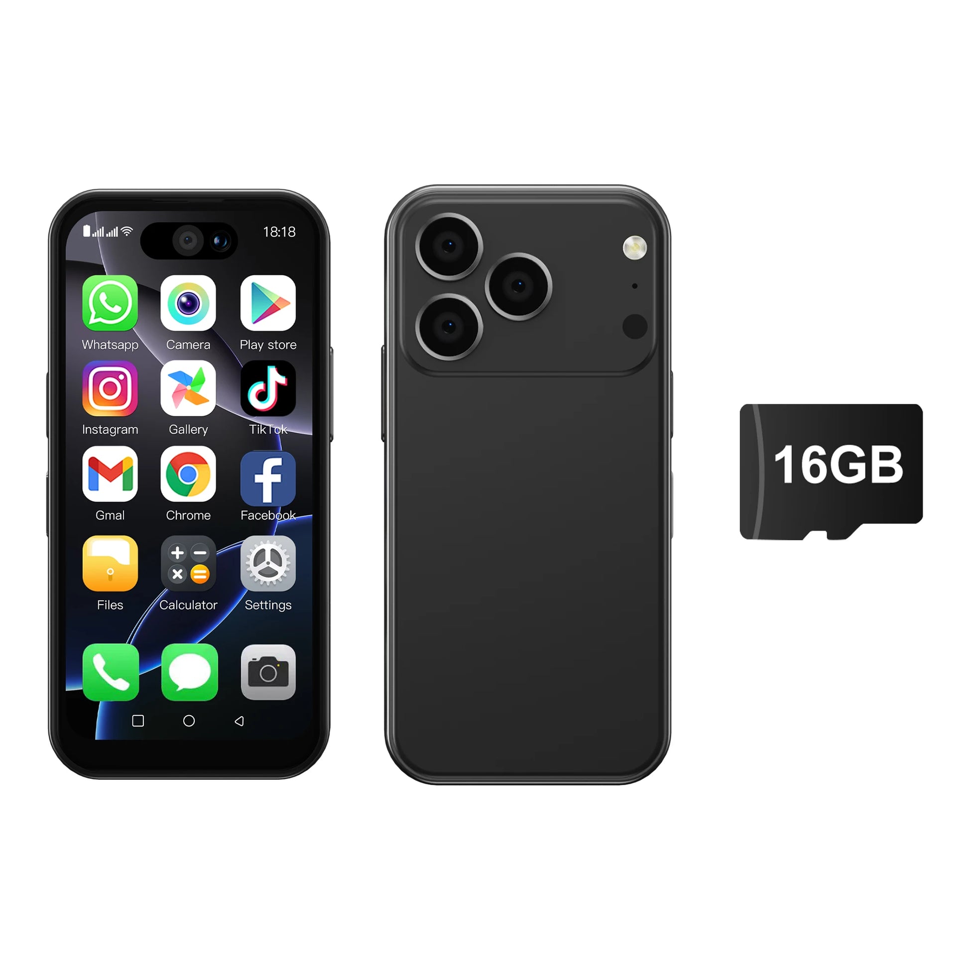 SERVO 17Pro Max 3G Small Smartphone Android System 1GB+16GB 2MP Camera Face Unlock 3.75" Display Mini Smart Phones APP Downloud