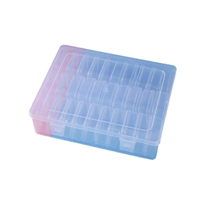Durable plastic storage box, 14/30 compartments and small container - transparent jewelry and small item organizer