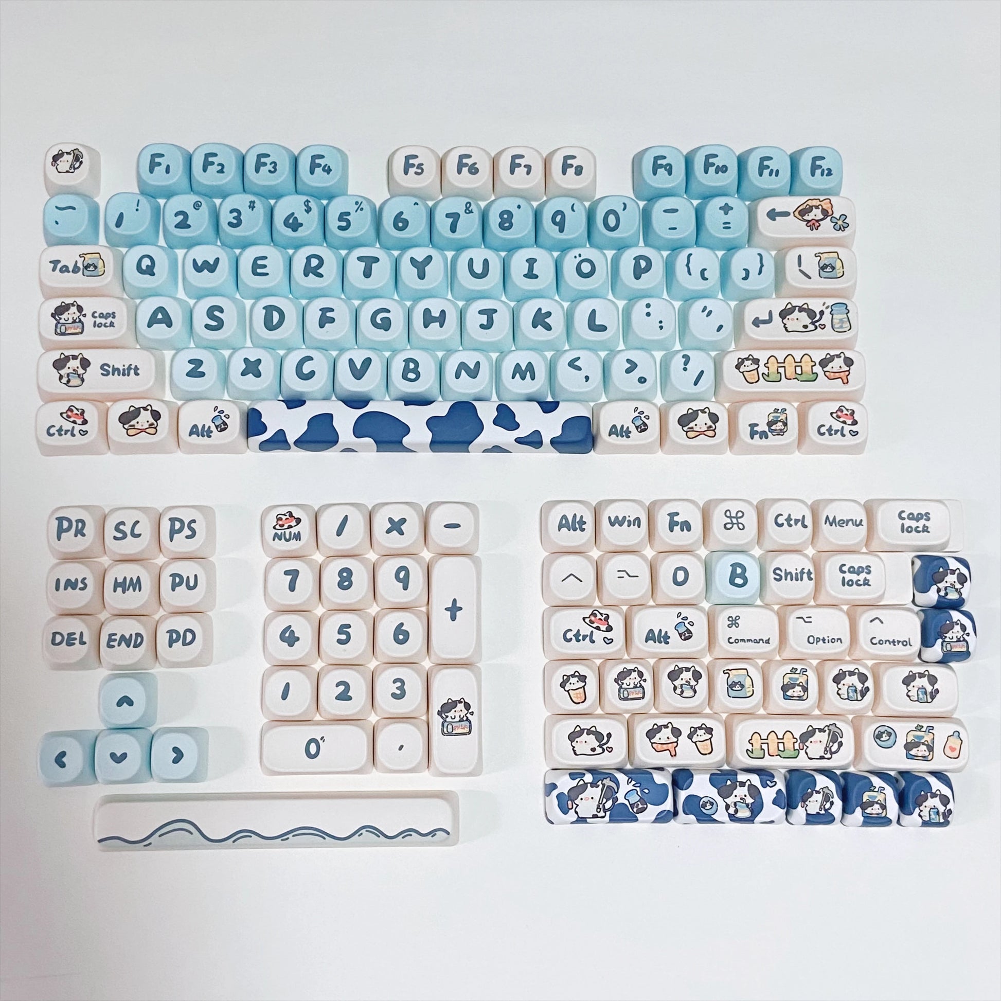 Various Adorable Theme Keycaps for Mechanical Keyboard Pink Green Blue Purple Keycaps MOA for Custom Gaming Keyboard