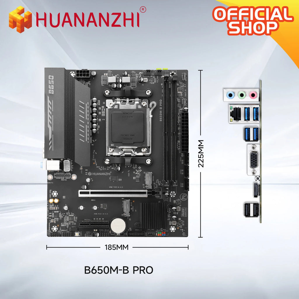 HUANANZHI B650M B PRO AMD AM5 Motherboard Supports Ryzen R5 R7 7000 8000 9000 Series M.2 NVME WIFI Dual Channel DDR5 EXPO RAM