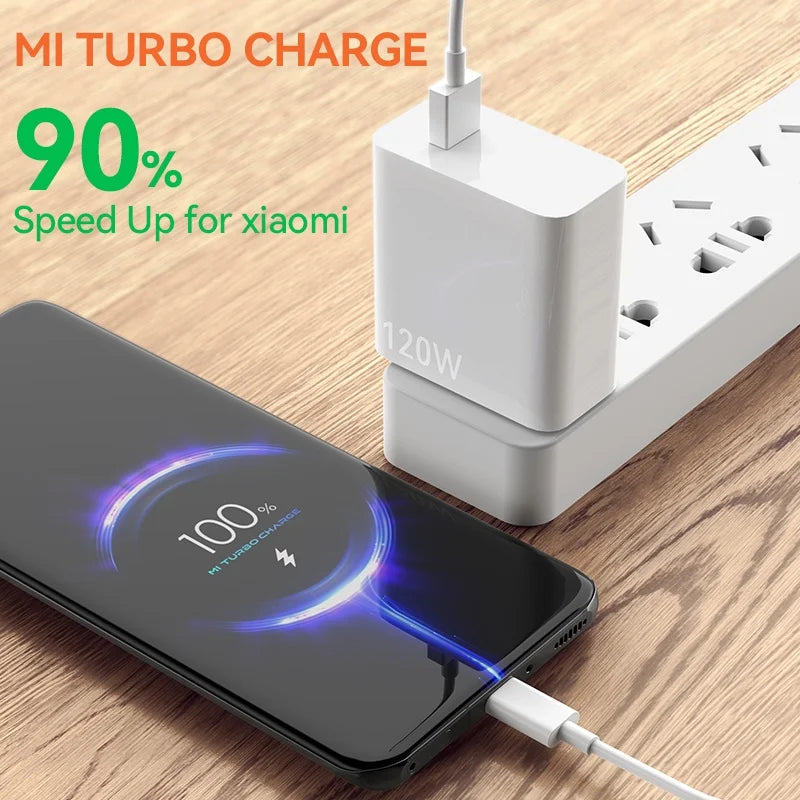 xiaomi 6A Usb Type C Cable Charger 120w Turbo Tipo Fast Charging For Redmi 13 12 11 10 Pro ultra Poco x3 Redmi Note K70 6050 40