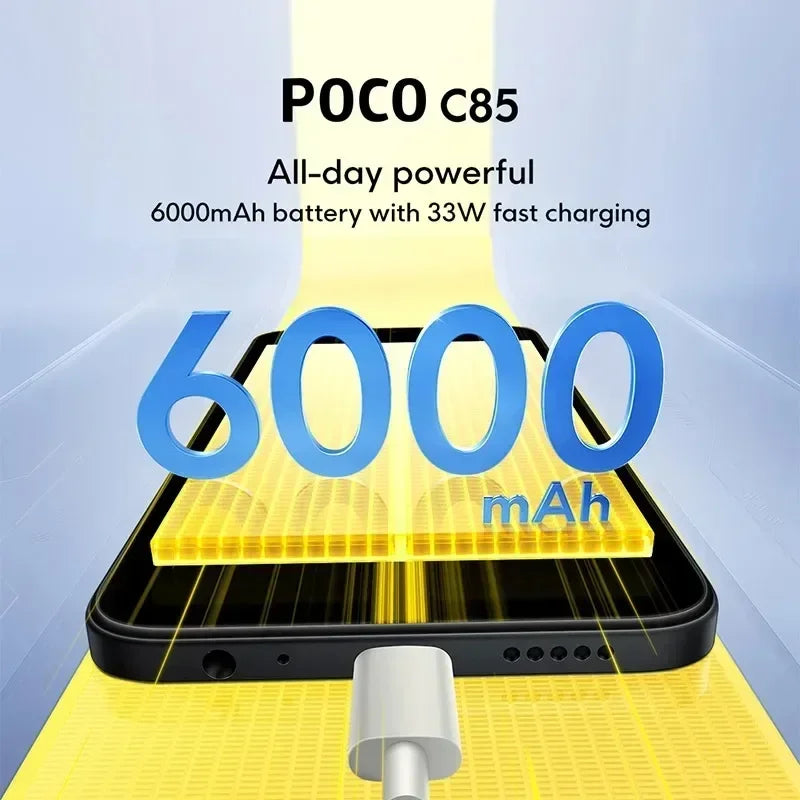 Global Version POCO C85 Smartphone Helio G81 Ultra 6.9" 120Hz Display 33W Charging 6000mAh Battery 50MP Camera NFC