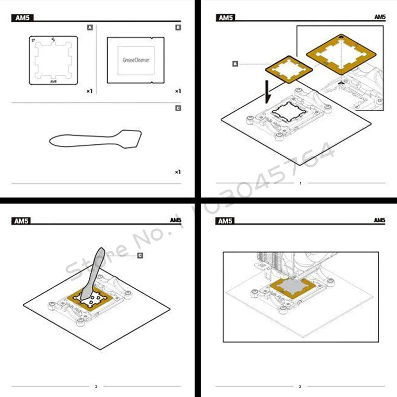 AM5 CPU Armor Copper Fastener For AMD 7950 7900, Anti Bending /Silicone Grease Overflow Backplate Thermal Conductive Patch Shell