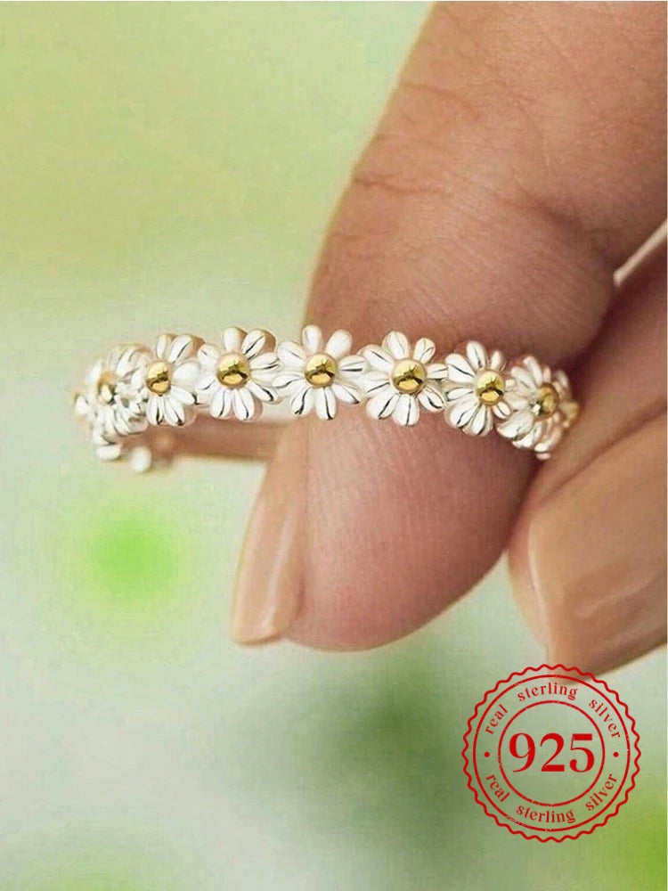 925 Sterling Silver JamesAvery Vintage Daisy Rings for Women Anniversary Engagement Wedding High Quality Fine Jewelry Gift