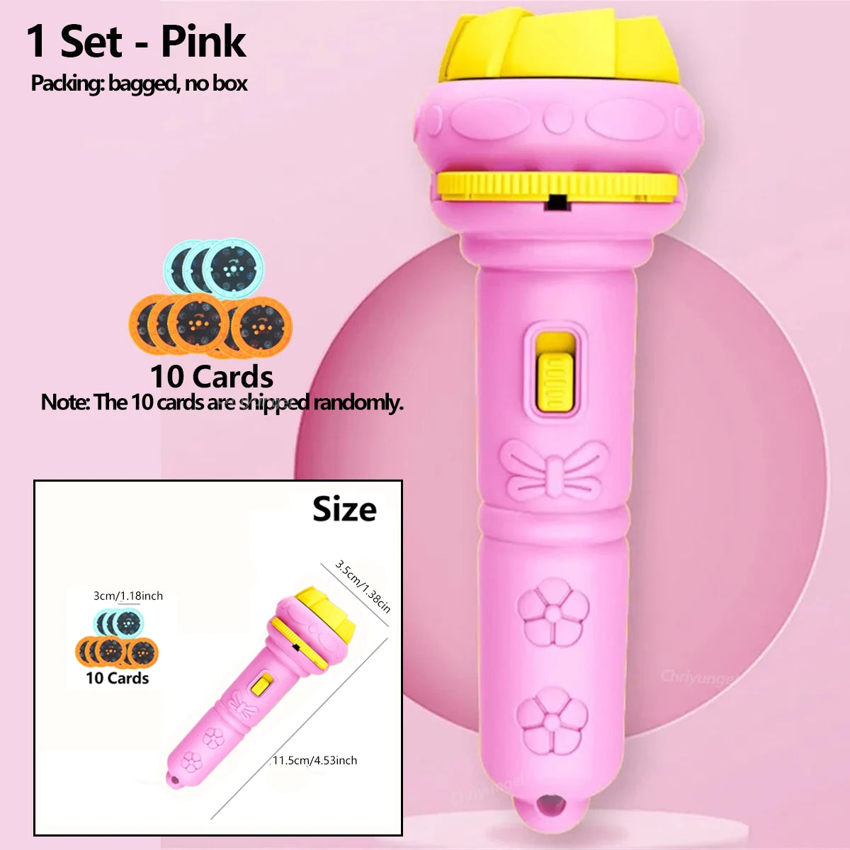 Projector Flashlight for Kids 10 Cards 80 Patterns Bedtime Toys Cartoon Light Educational Toy Gift for Toddler Boys Girls