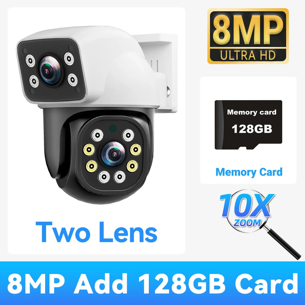 6K UHD Outdoor WiFi IP Camera 12MP Triple Lens With AI Human Detection 4K Auto Tracking For CCTV Security Monitoring IPC360 Home