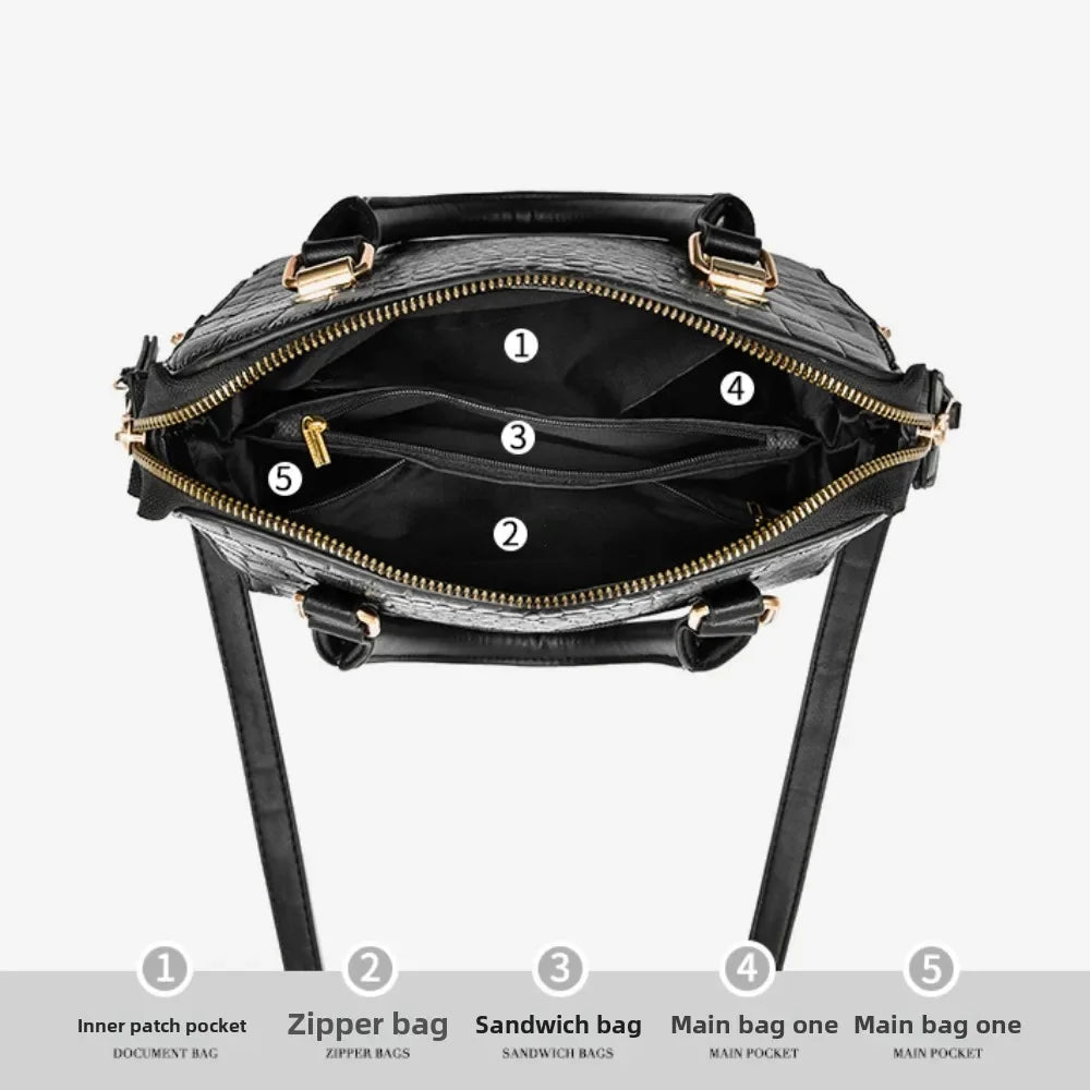 Designer Tote Bags For Women Soft PU Leather Crocodile Pattern Shoulder Crossbody Bag Fashion Women's Messenger Bag Handbags