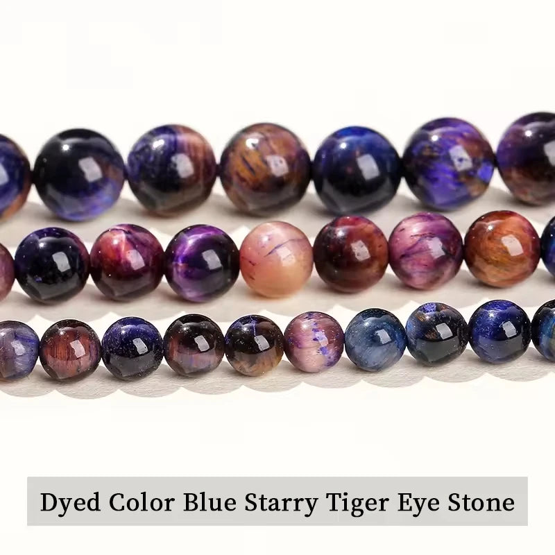 Natural Stone Yellow Red Blue Tiger's Eye Bead Round Loose Spacer Bead 4-12mm For Jewelry Making Diy Necklace Bracelet Accessoy