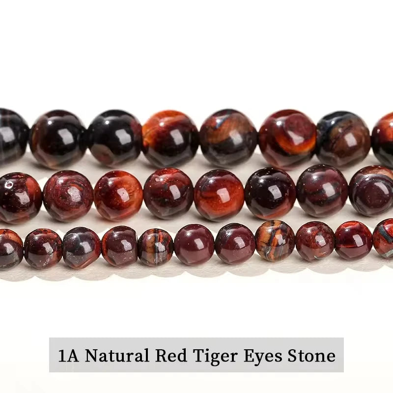 Natural Stone Yellow Red Blue Tiger's Eye Bead Round Loose Spacer Bead 4-12mm For Jewelry Making Diy Necklace Bracelet Accessoy