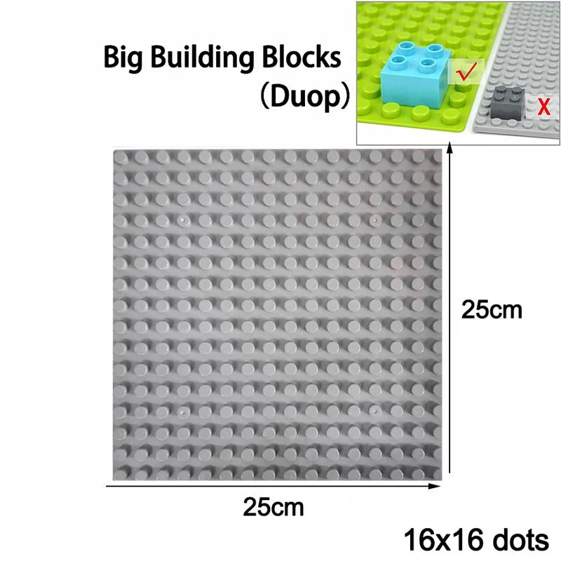 Classic Baseplate 32*32 16X32 16X16 Dots Building Blocks Bricks Base Plates DIY Plastic Board Building Blocks Construction Toys