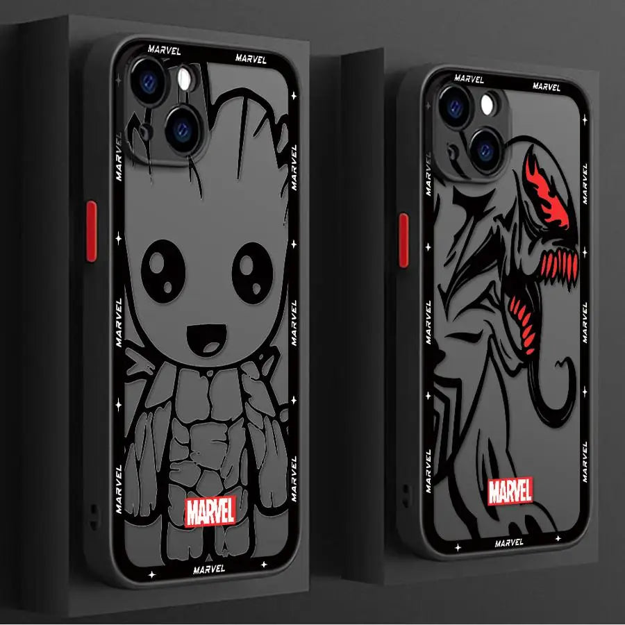 Case for iPhone 17 Pro Max Air 7 8 SE 11 XS XR 12 16 Plus 14 15 13 Mini Funda Back Phone Cover Marvel Groot Venom