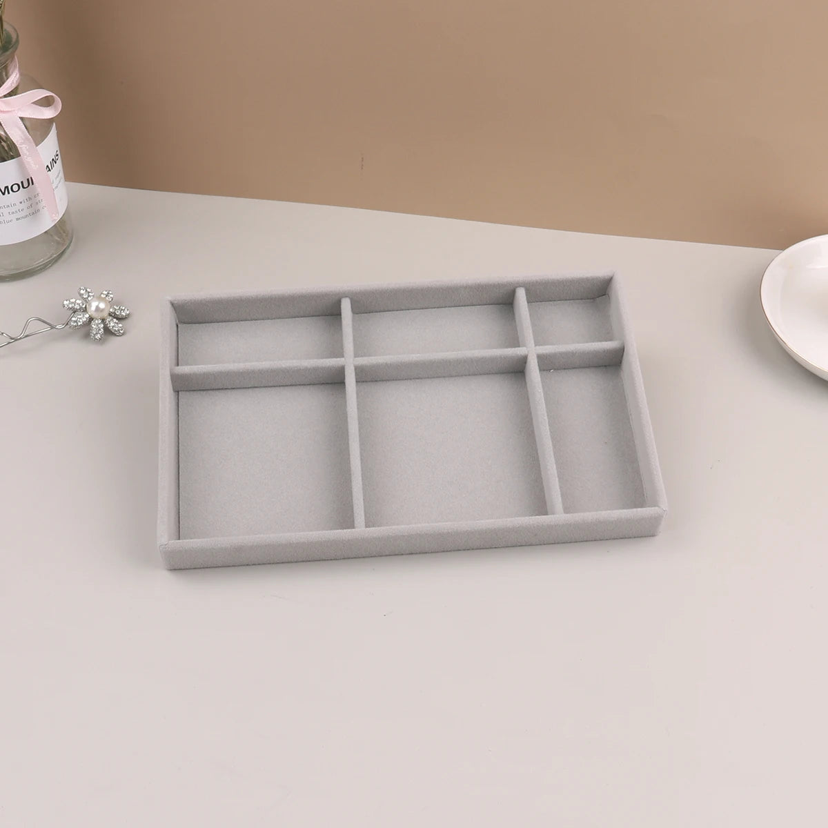 Velvet Jewelry Display Stackable Exquisite Jewellery Holder Portable Ring Earrings Necklace Organizer Box organizator de boys