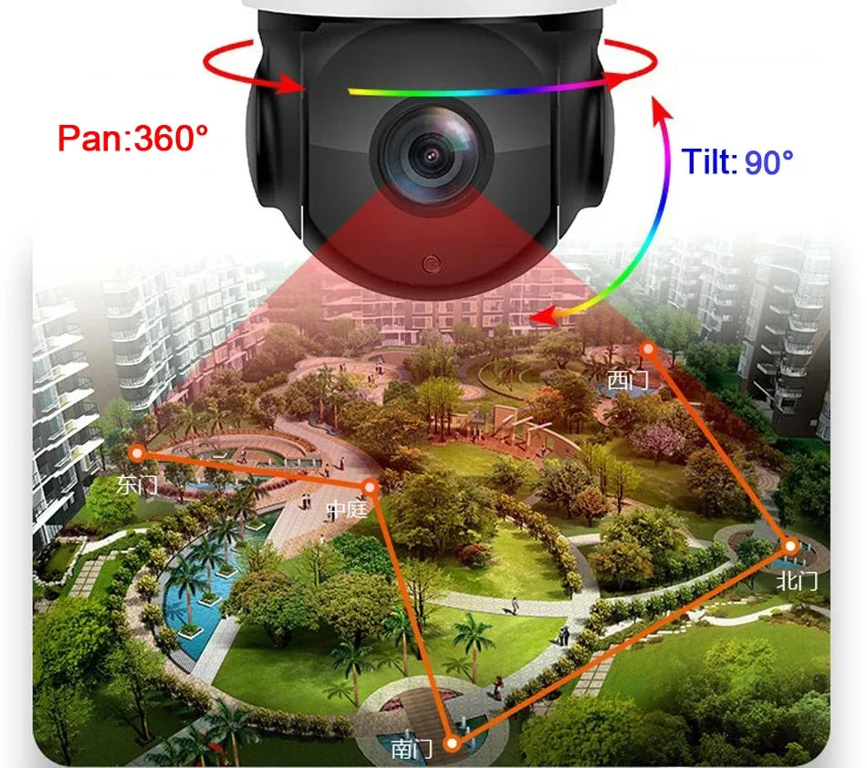 Rj45 Onvif Metal Laser Infrared Full Color Auto Tracking Cruise 54X 4K 8MP Audio High Speed Dome PTZ POE IP Surveillance Camera