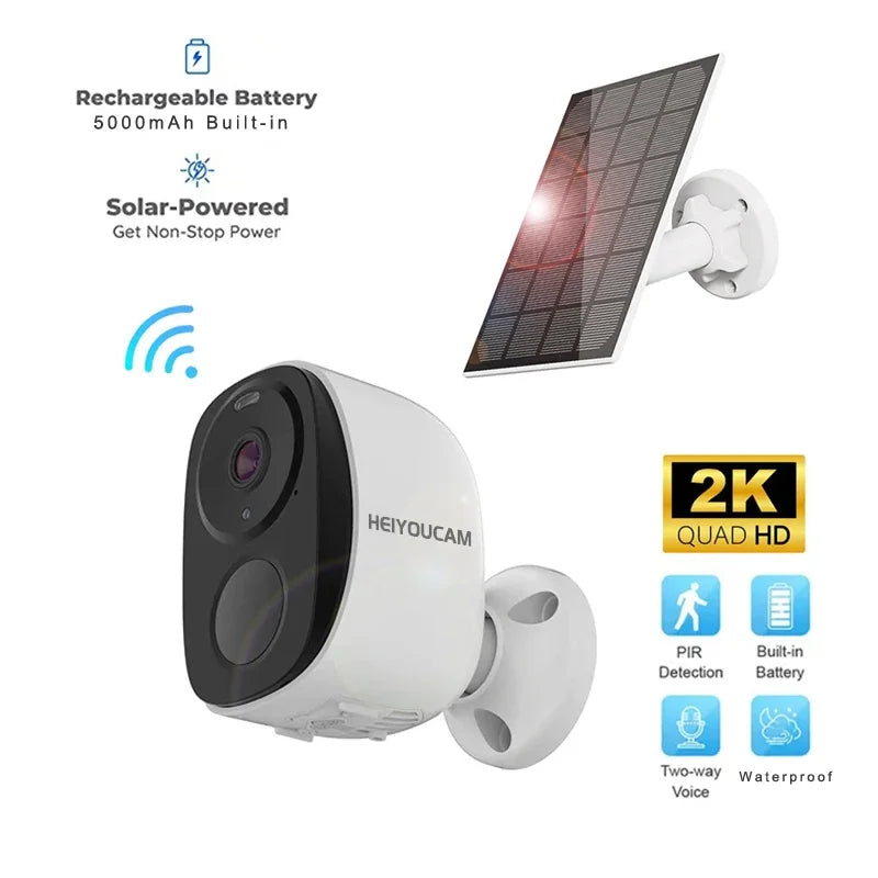 Wireless Outdoor Security Camera, 2K, 3MP, Battery Powered, WiFi, Spotlight Siren, 2-Way Audio, Waterproof