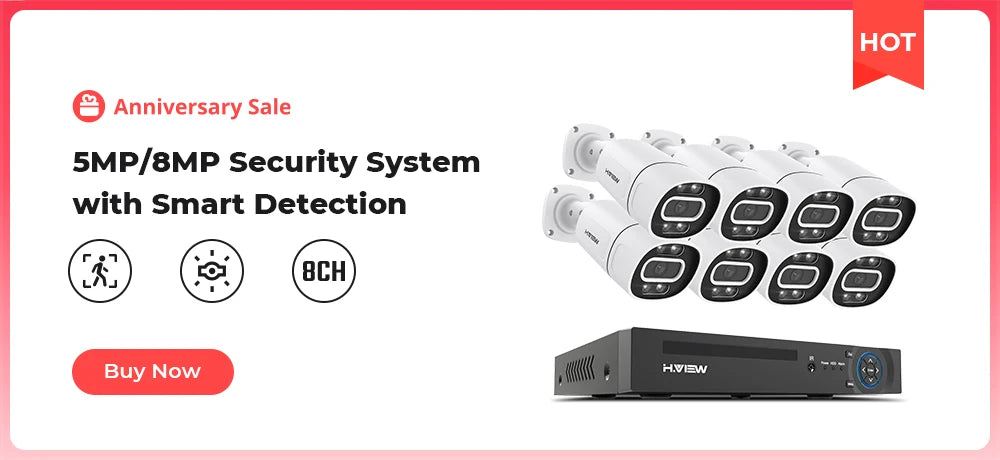 H.View 4K 8Ch Poe Nvr Cctv Security System H.265 Video Audio Recorder 8Mp Network Surveillance For Poe Ip Camera Onvif