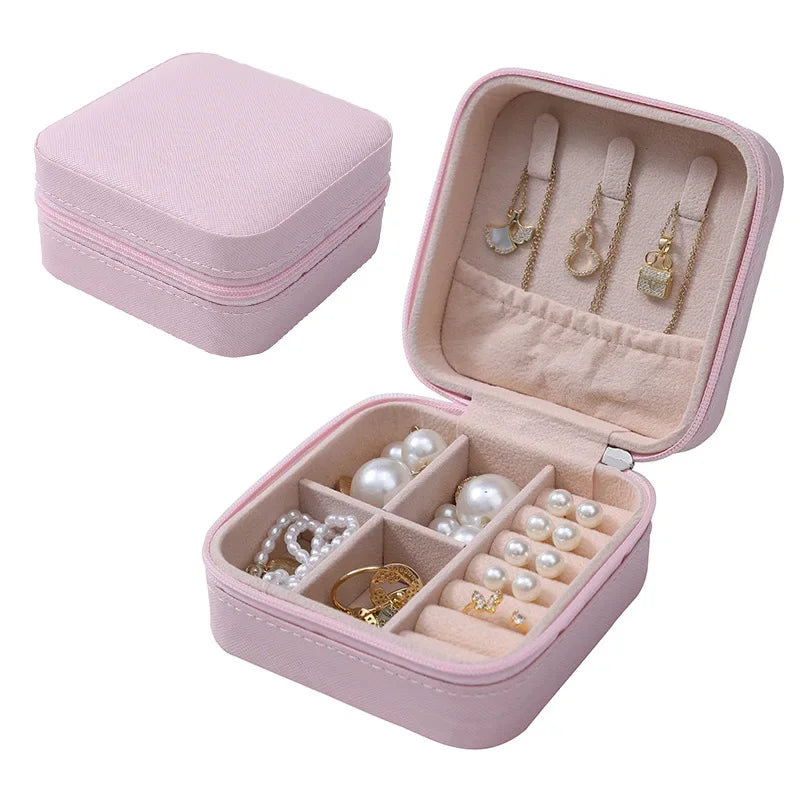 Square Mini Ring Box Portable Stud Earrings Jewelry Storage Multifunctional Storage Box Jewelry Organizer 쥬얼리박스