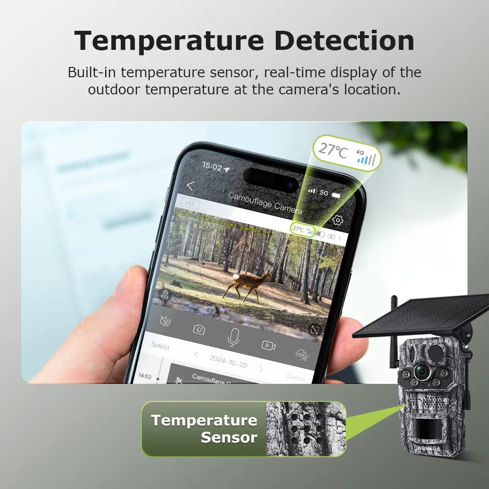 4G Trail Camera HD Video 12MP Images PIR Super-Fast Reflex Trigger Night Vision Wildlife Camera with APP Infrared Camera