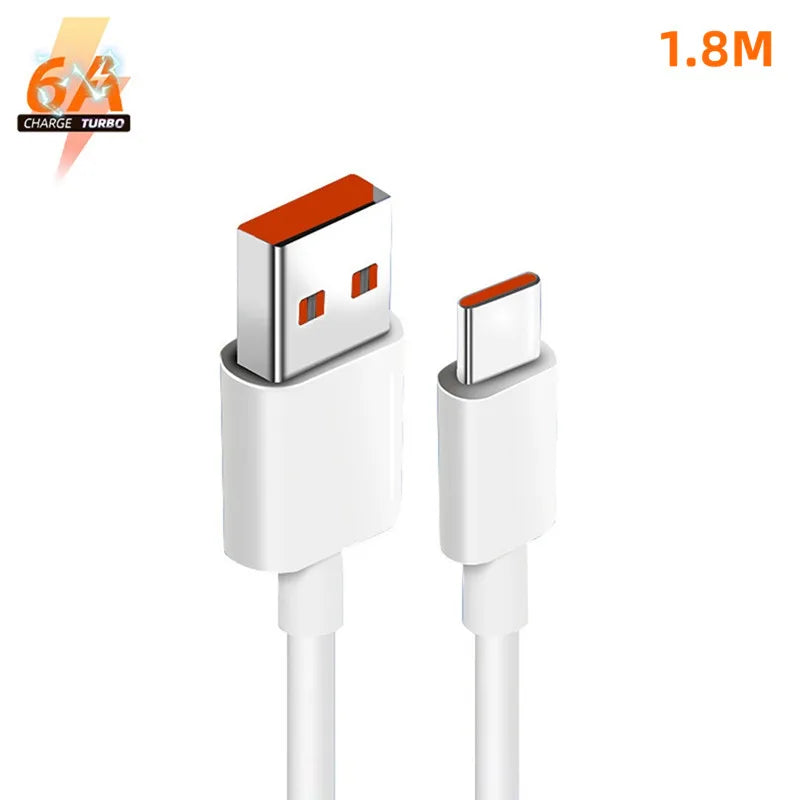 Original Xiaomi 6A Usb Type C Cable Charger 120w Turbo Tipo Fast Charging For Mi 13 12 11 10 Pro ultra Poco x3 Redmi Note K50 40