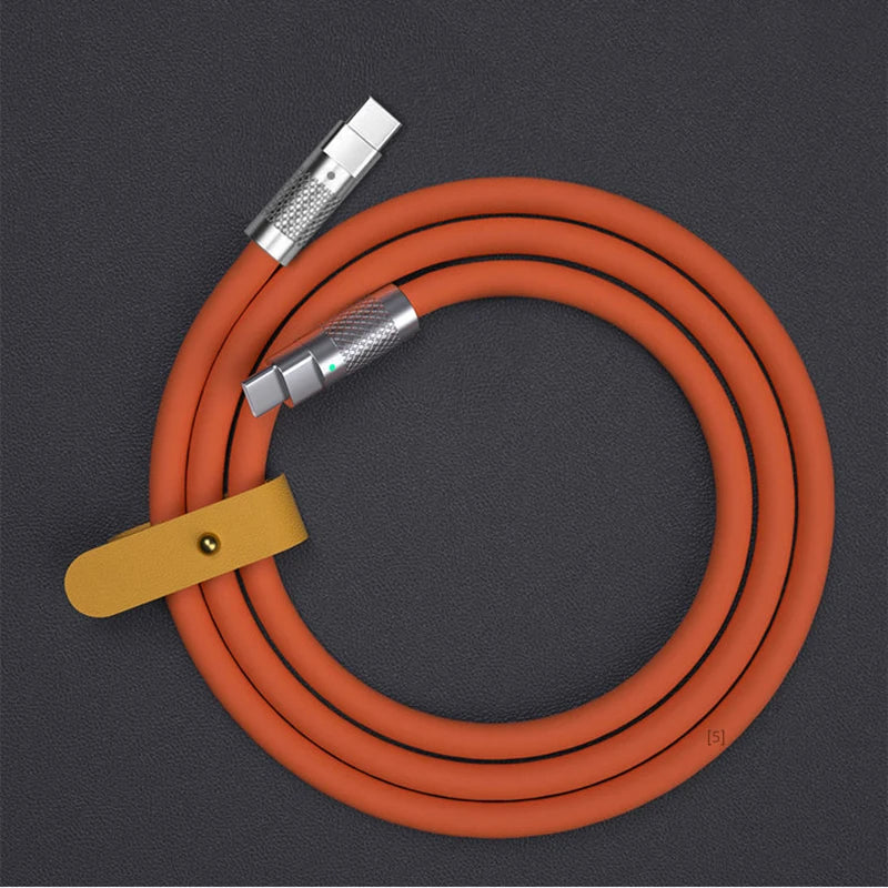 120w 6a Super Fast Charge PD Type C Liquid Silicone Cable Quick Charge 1M 2M Usb Cable Usb C to C Charger Cable