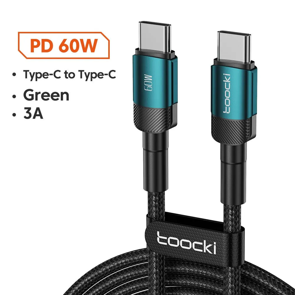 Toocki USB Type C Cable Fast Charging USB C Charger Cord For iPhone 15 14 13 12 11 Huawei P40 P30 Realme Oppo Oneplus Samsung