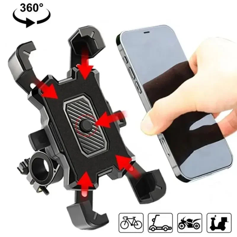 360° Rotatable Non-slip Cycling Holder Electric Bicycle Phone Stand for Cellphone Riding MTB Bike Moto Motorcycle Stand Bracket