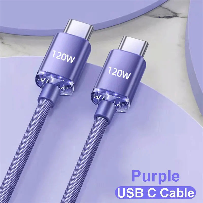 NNBILI NEW 120W USBA To Type C To USBC Cable For iPhone 15 16 17 series PD Fast Charging USB C Data Cord For Xiaomi OPPO Samsung
