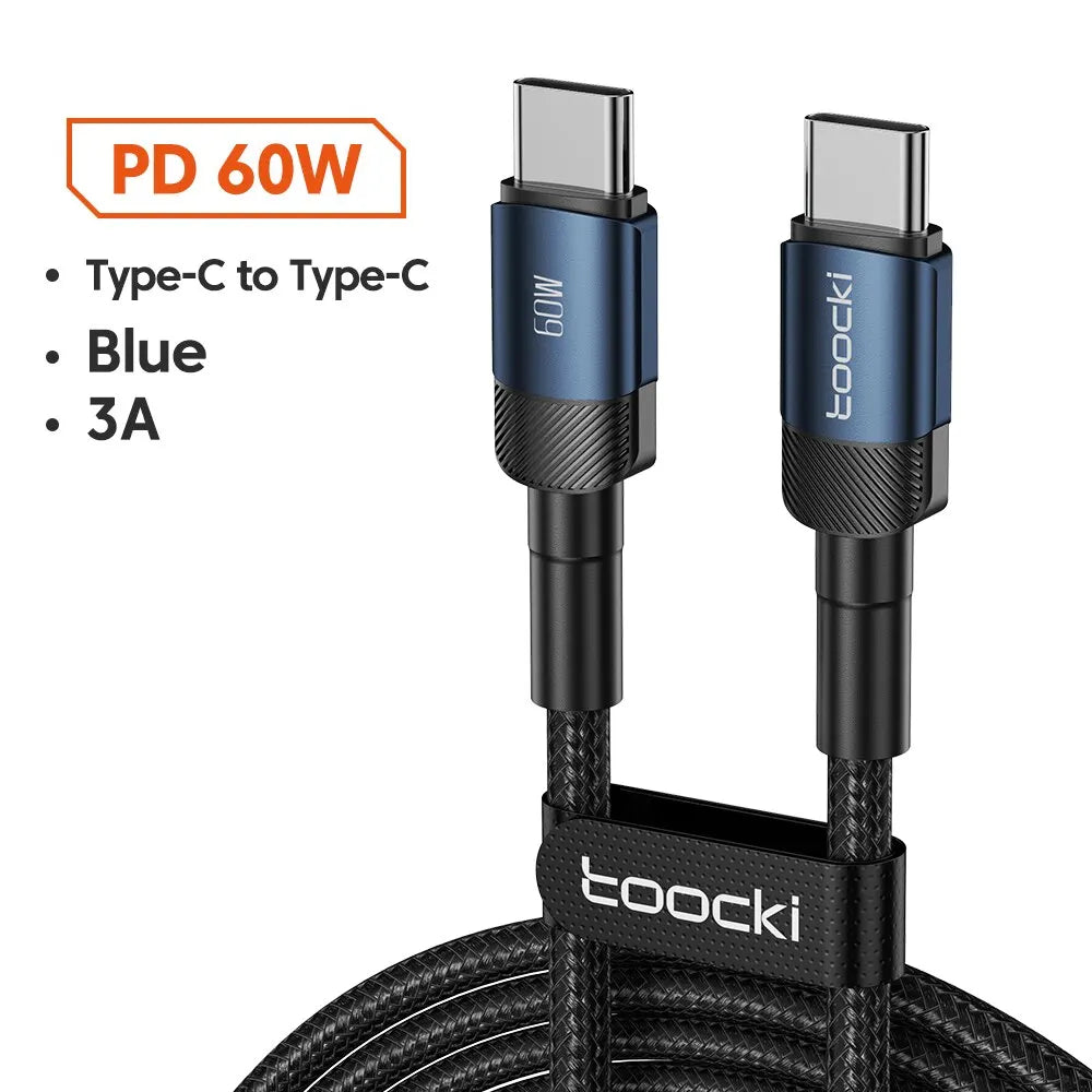 Toocki USB Type C Cable Fast Charging USB C Charger Cord For iPhone 15 14 13 12 11 Huawei P40 P30 Realme Oppo Oneplus Samsung