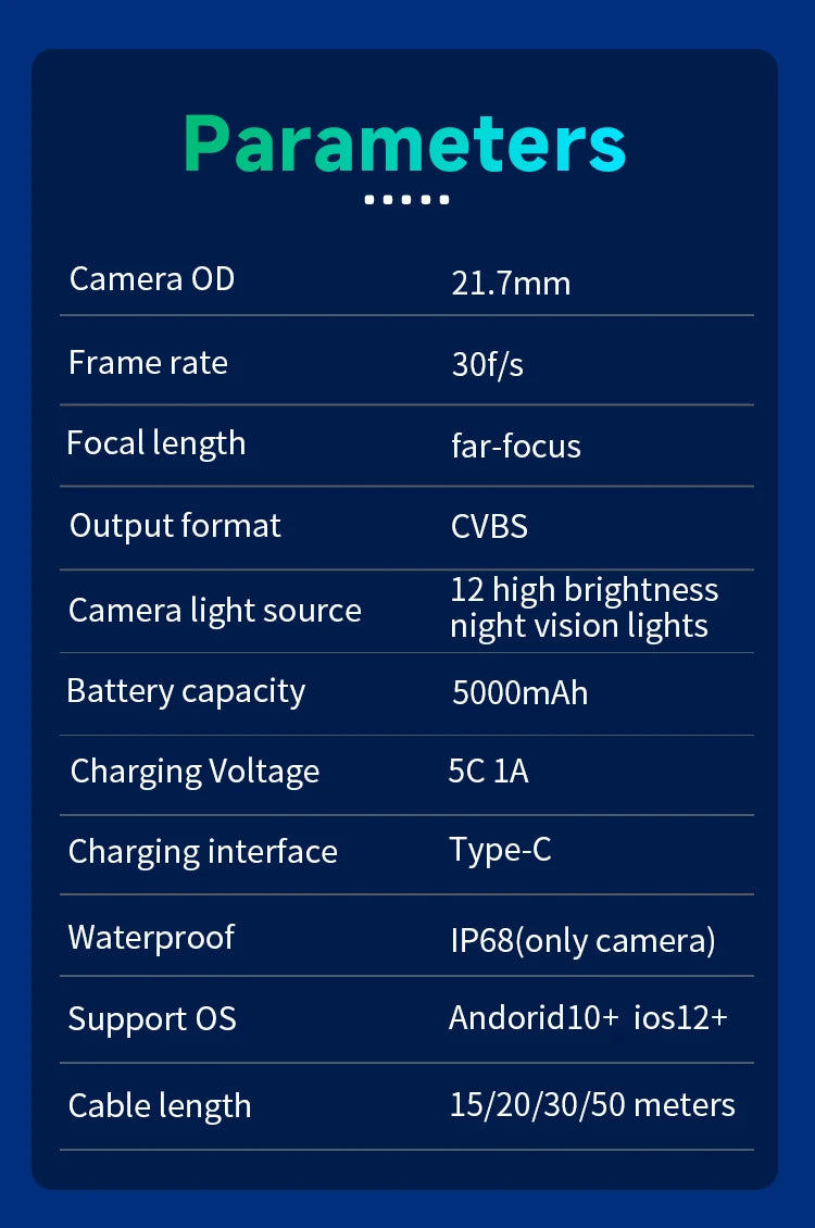 Dodosee 15-50m Underwater WiFi Fishing Camera 2025 New HD Fish Finder with Transmitter Lake Sea IOS&Android Fishing Accessories