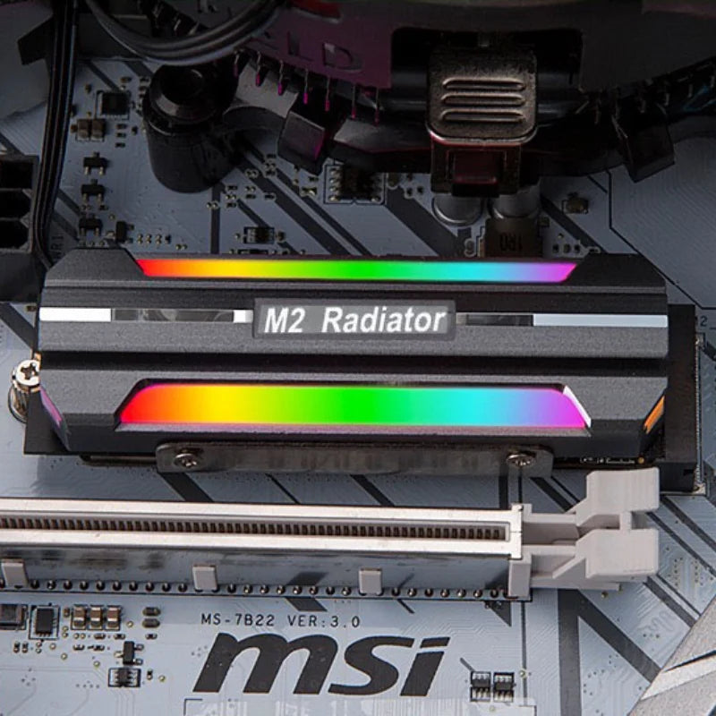 ICE Whale M.2-１ ARGB Sync Computer M.2 2280 SSD Radiator Aluminum M.2 Nvme Cooler Heatsink Solid State Drive Heat Sink Cooler