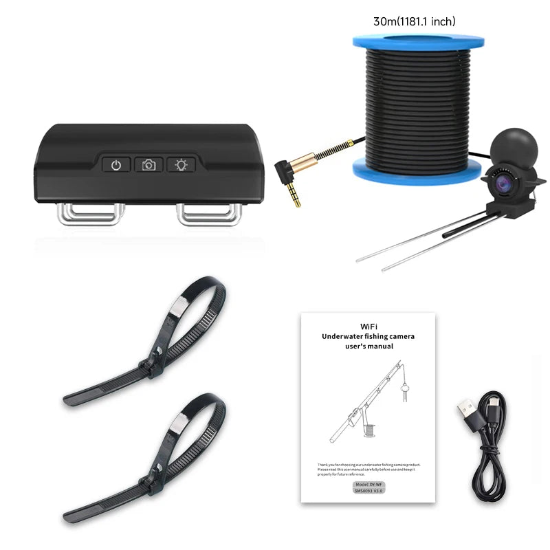 Dodosee 15-50m Underwater WiFi Fishing Camera 2025 New HD Fish Finder with Transmitter Lake Sea IOS&Android Fishing Accessories