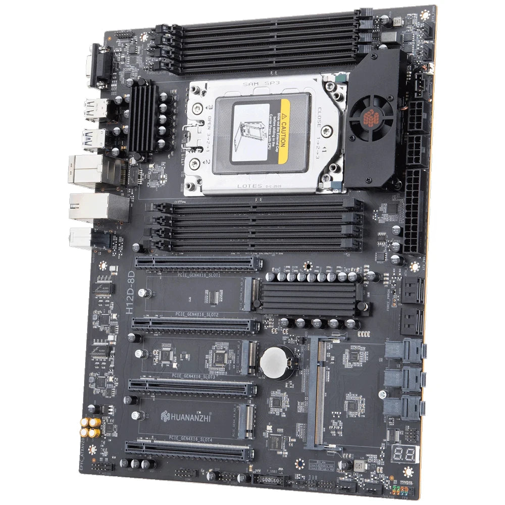 HUANANZHI H12D-8D Motherboard Set EPYC Server Kit with IPMI AMD EPYC 7002 7003 Series CPU 8 Channel Memory Dual 2.5G Network