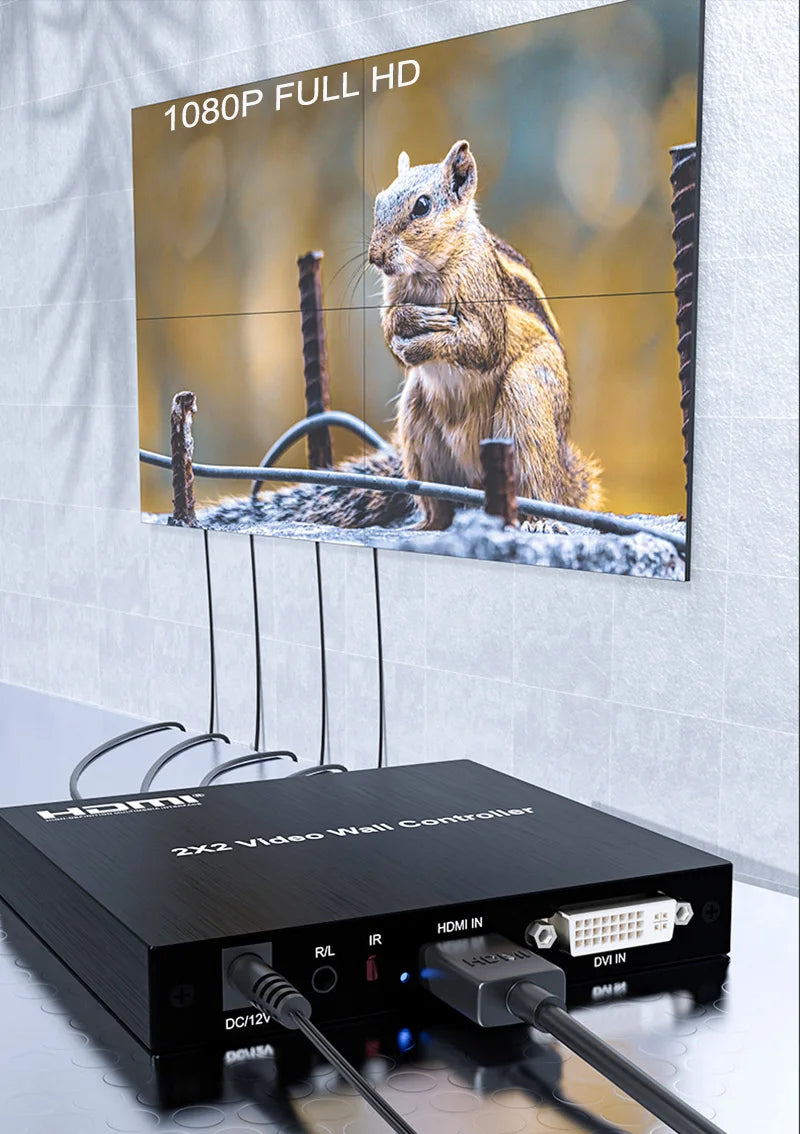 4K 2x2 HDMI TV Wall Controller Multi Monitor Splicing Processor 1X2 1X4 1X3 2X1 3x1 4X1 Video Wall Stitching Box Screen Splicer