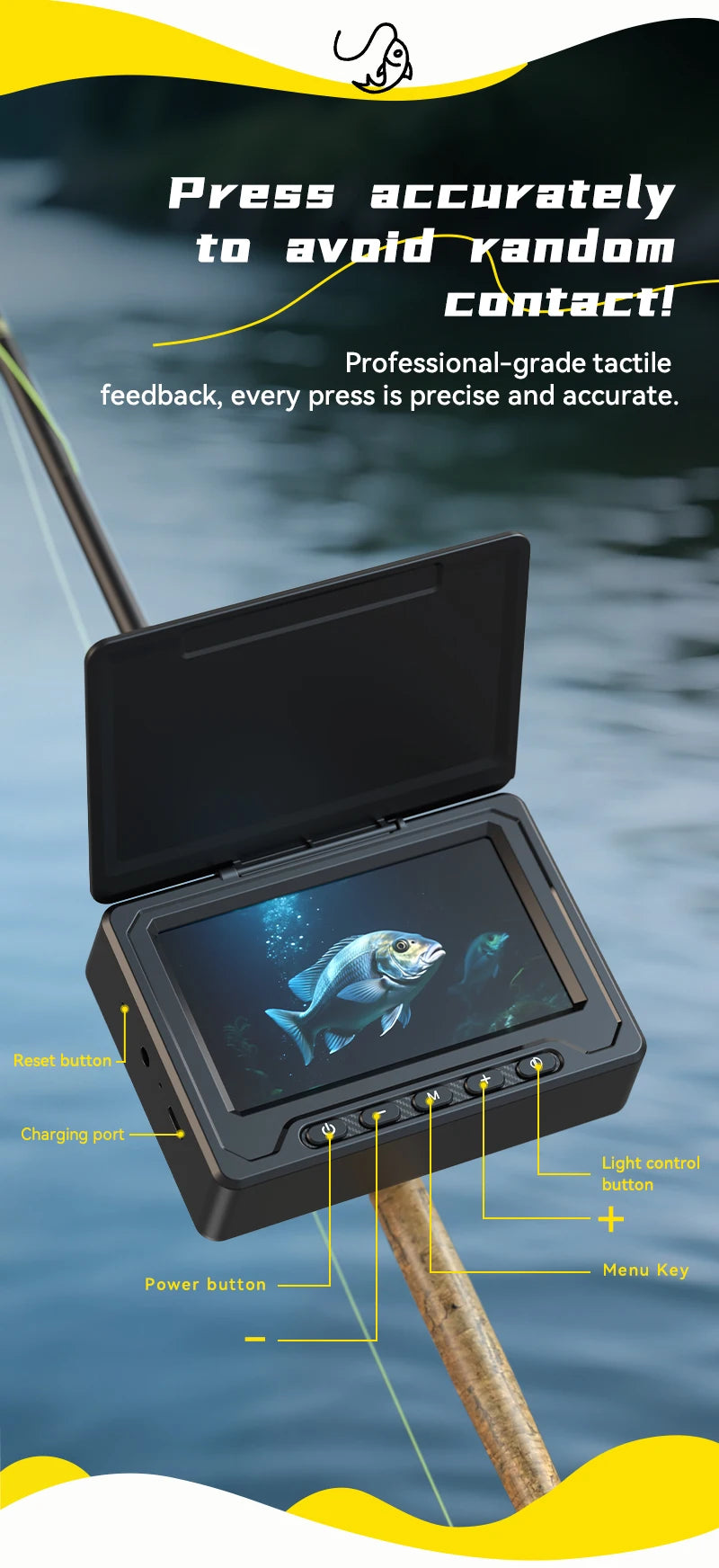HD1080P Ice Fishing Camera 4.3 Inch LCD Ice Fishing Camera Underwater  1000TVL Portable Fish Depth Finder Water Gift for Men