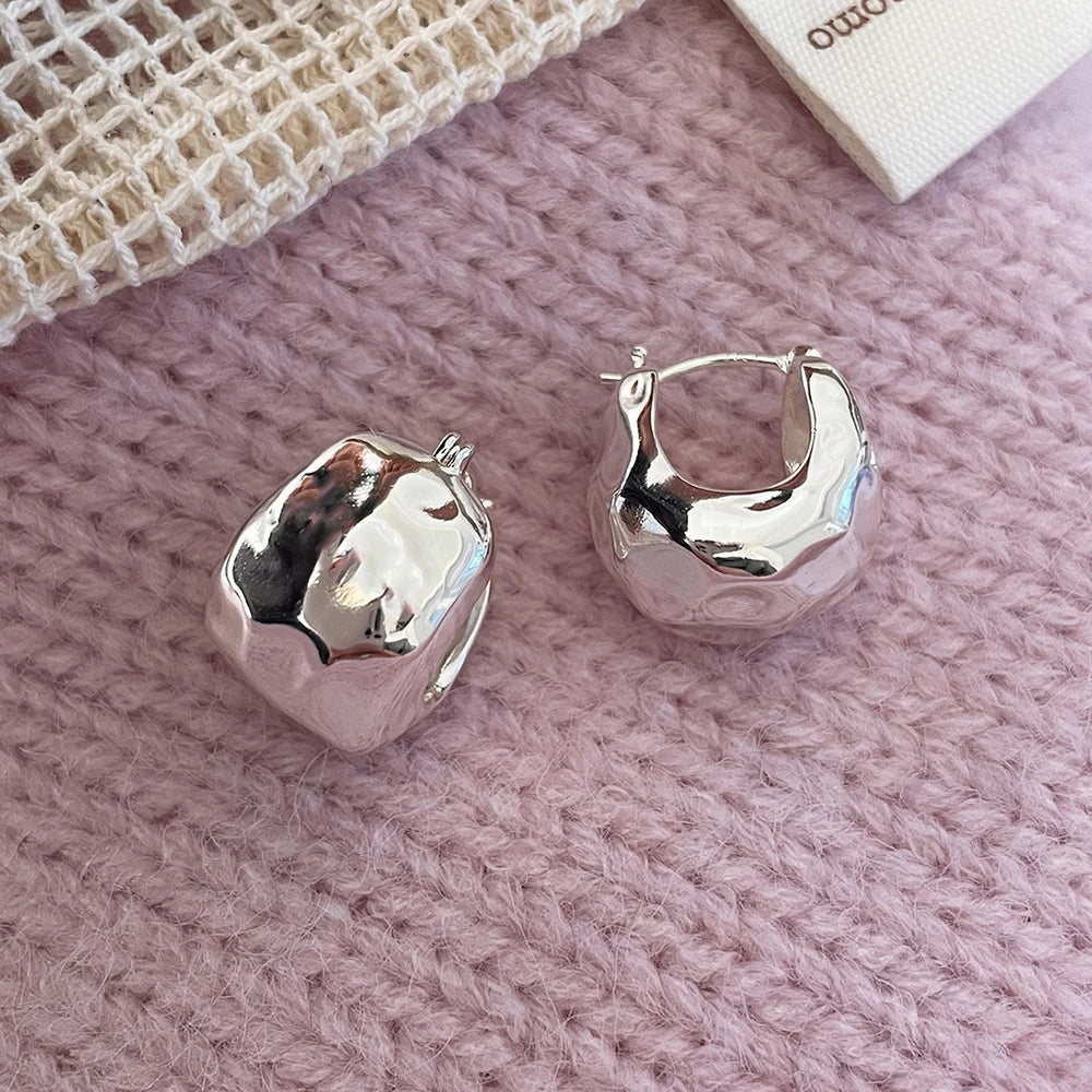 New 925 Sterling Silver Stud Earrings Golden Pretzel Clear CZ Geometric Punk For Women Girl Gift Jewelry Dropshipping Wholesale
