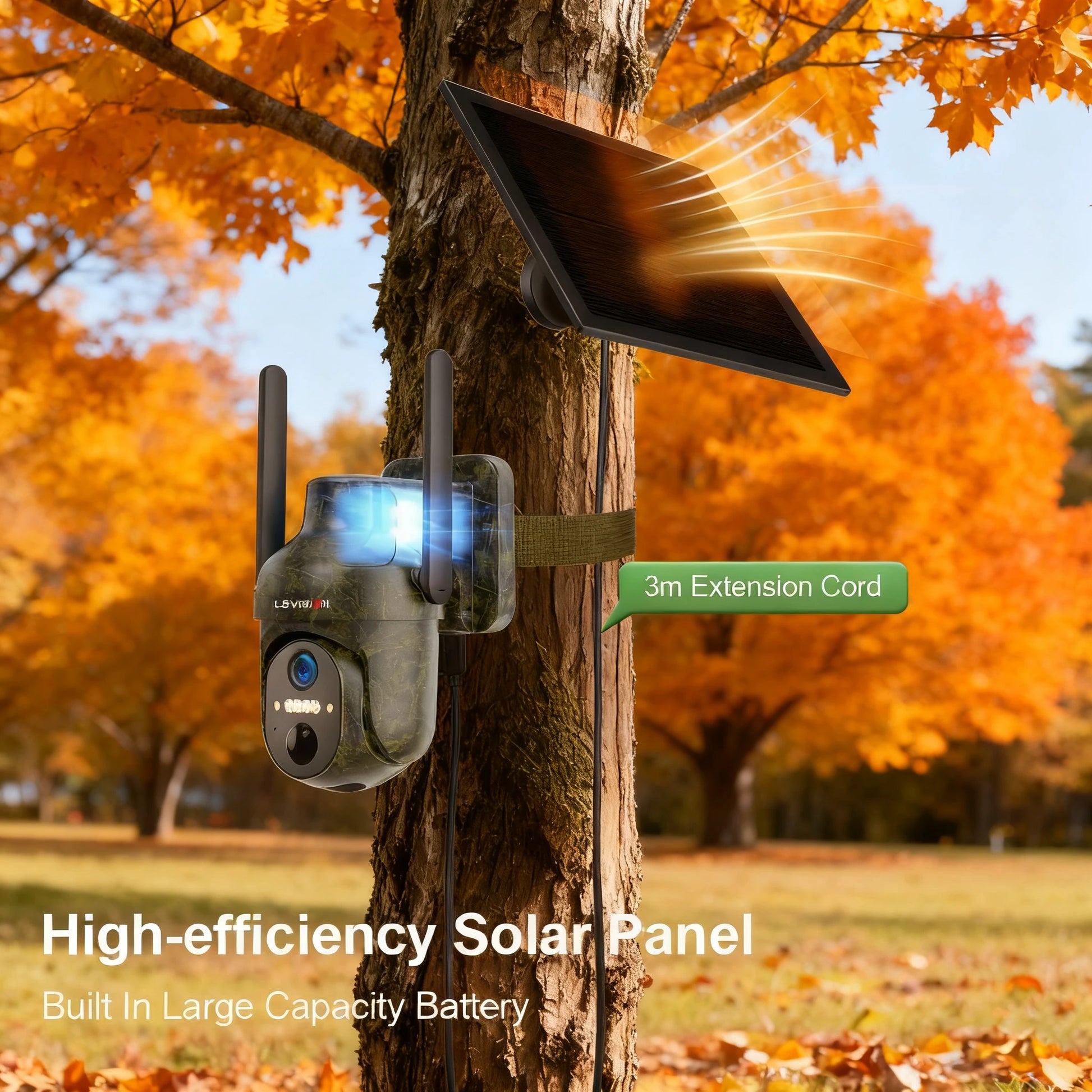 Ubox 4G SIM Outdoor Wildlife Camera 4MP Solar Hunting Trail Camera WiFi Security Camera Auto Tracking Night Vision PIR Detection