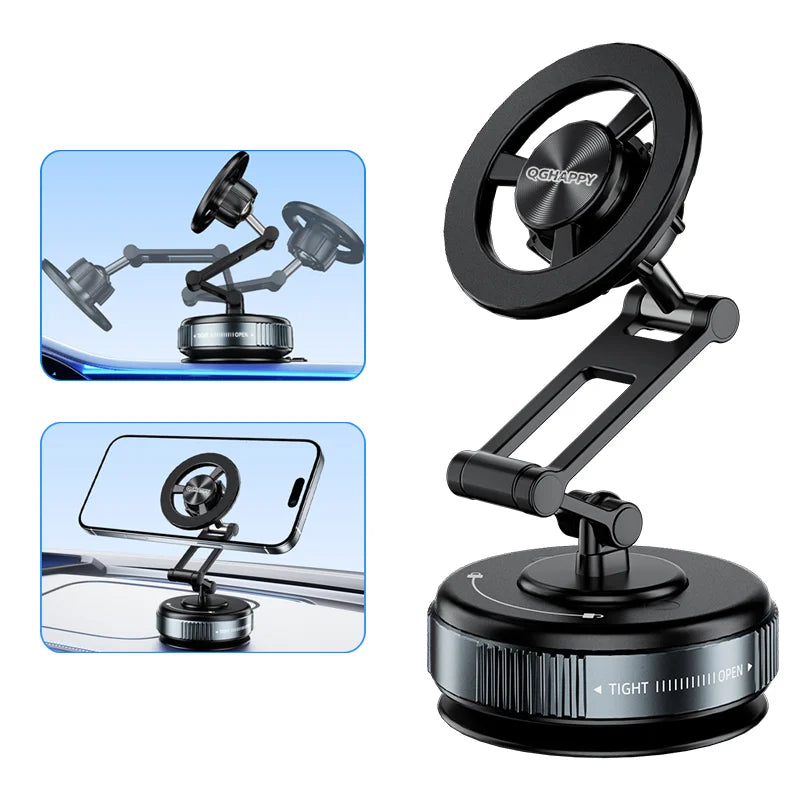 2025 New Car Magnetic Vacuum Adsorption Bracket 360° Rotating Desktop Wall Bathroom Vlog Portable Electric Sucker Holder