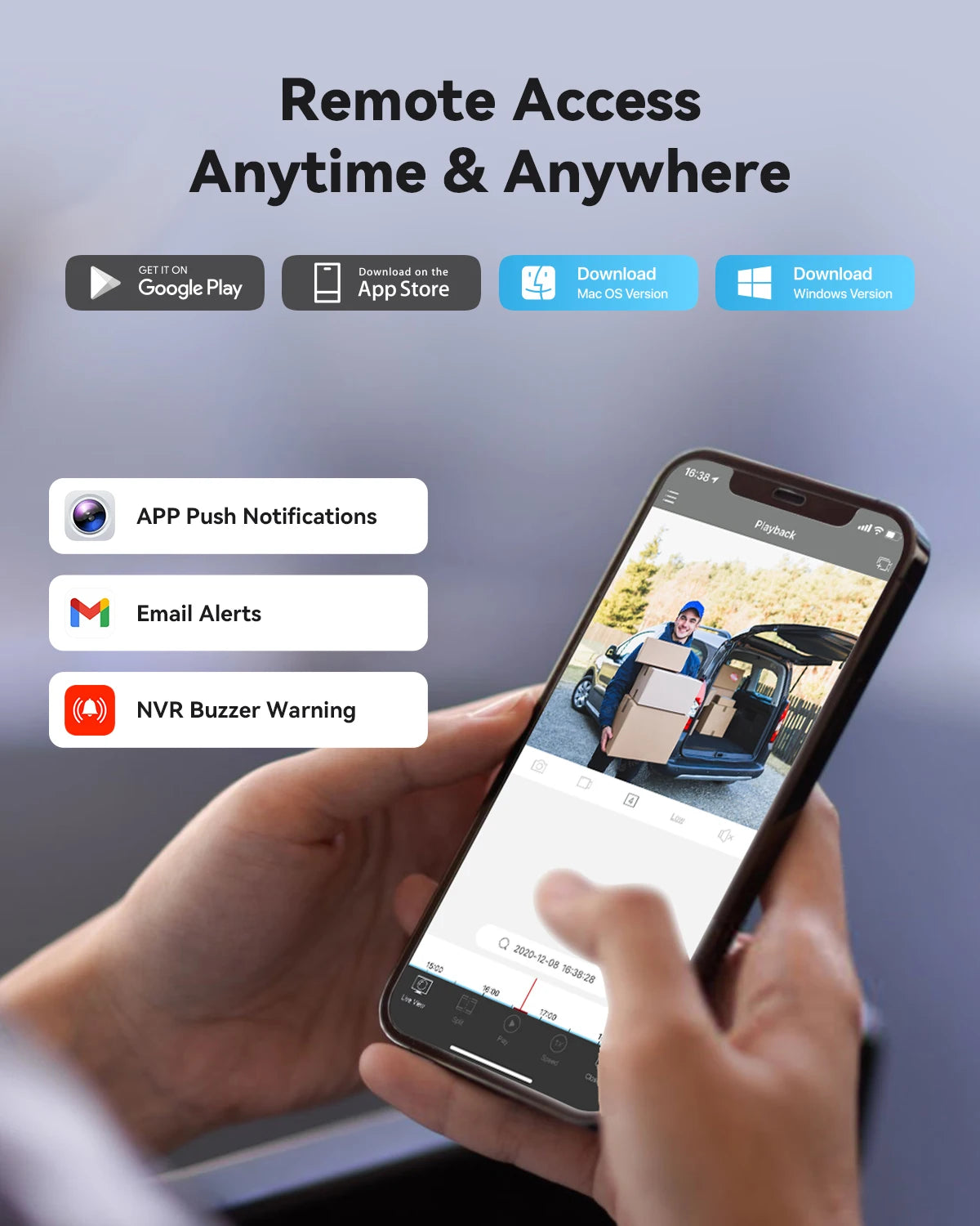 H.View 4K 8Ch Poe Nvr Cctv Security System H.265 Video Audio Recorder 8Mp Network Surveillance For Poe Ip Camera Onvif