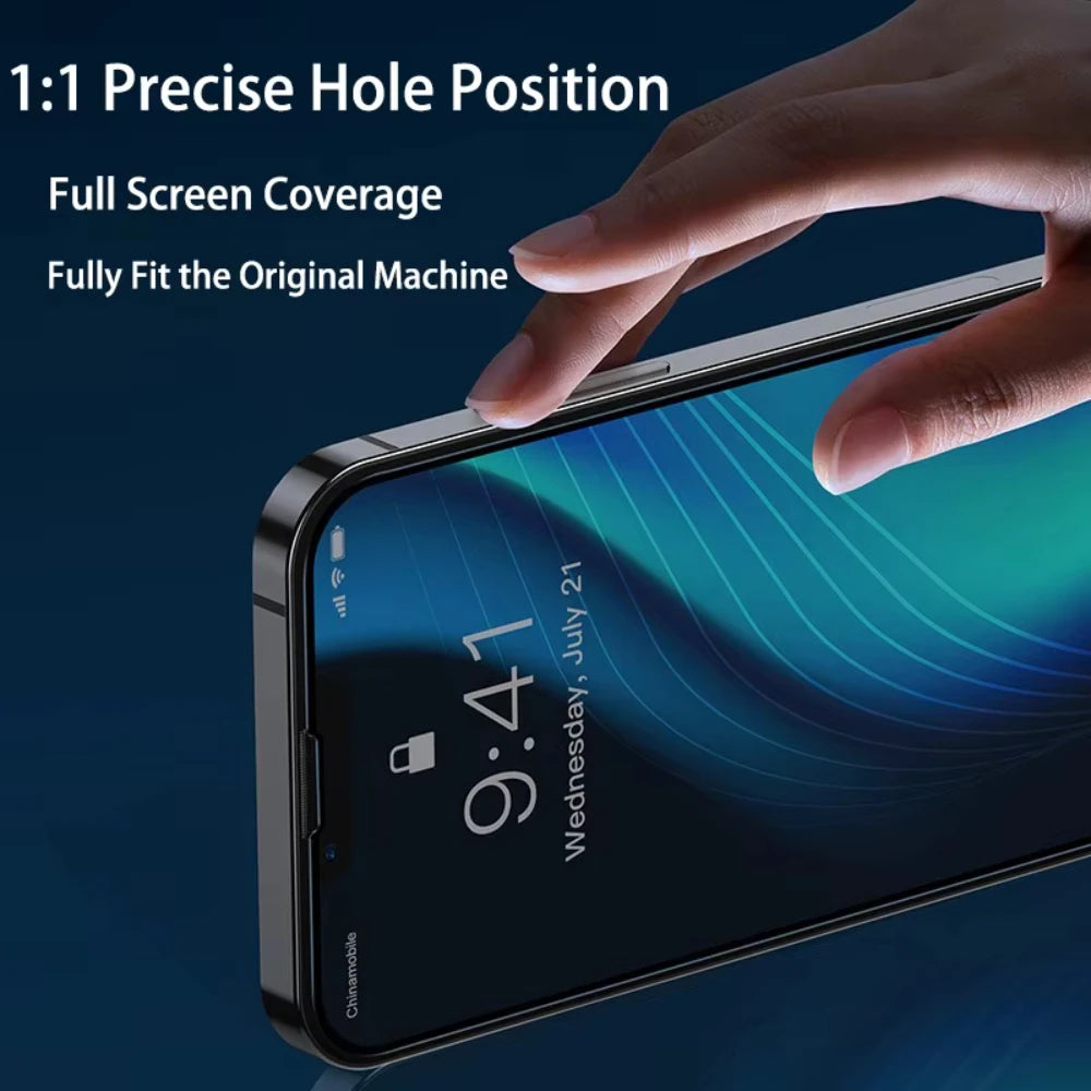 NNBILI 2-4Pcs 9D Screen Protector For iPhone 16 15 14 13 12 11 Pro Max Protective Glass For iPhone 16e Full Cover Tempered Glass