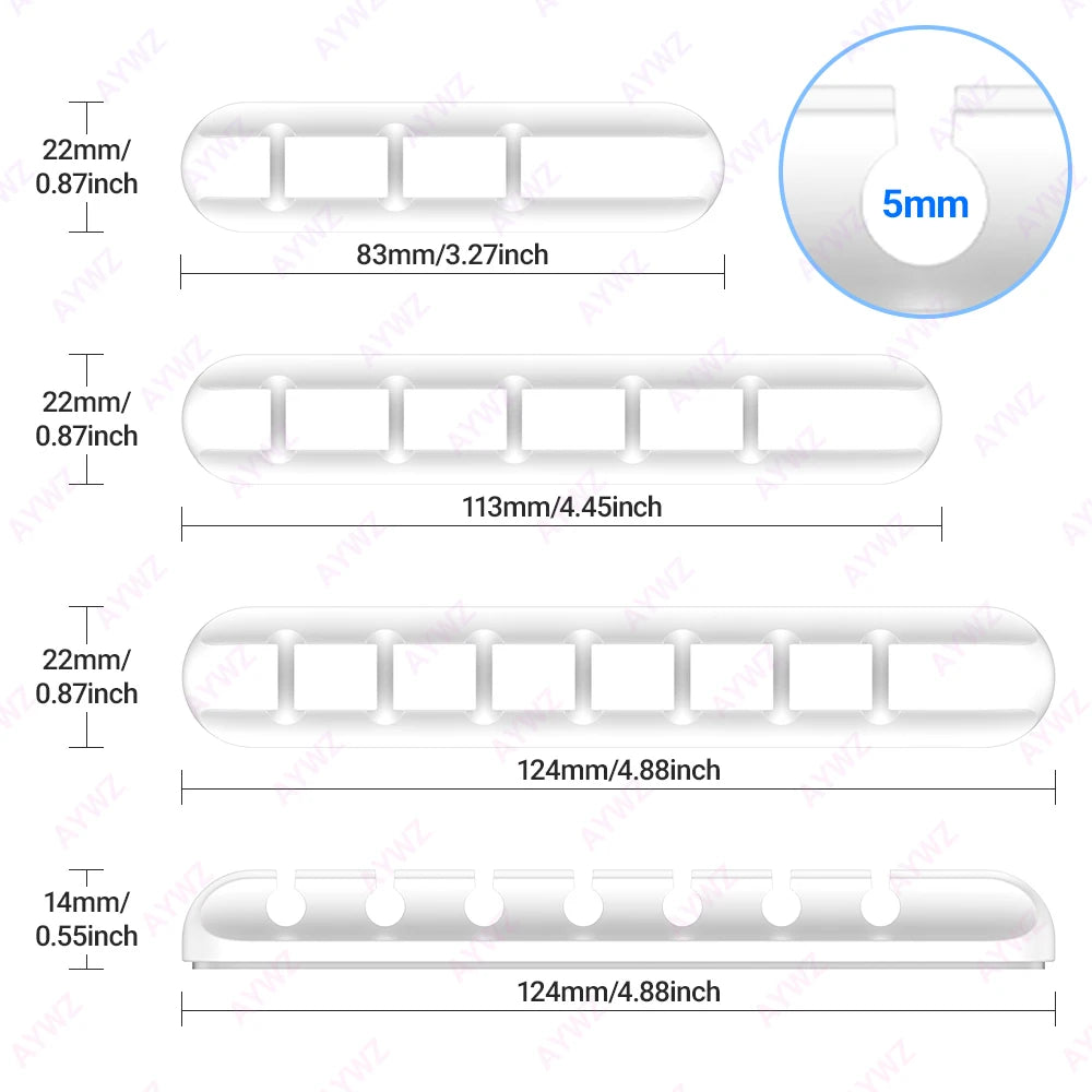 Adhesive Cable Holder Clips Cord Management Wire Organizer for Desktop USB Charging Cable Nightstand Power Cord Mouse Cable 1pc