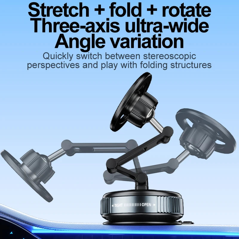 2025 New Car Magnetic Vacuum Adsorption Bracket 360° Rotating Desktop Wall Bathroom Vlog Portable Electric Sucker Holder