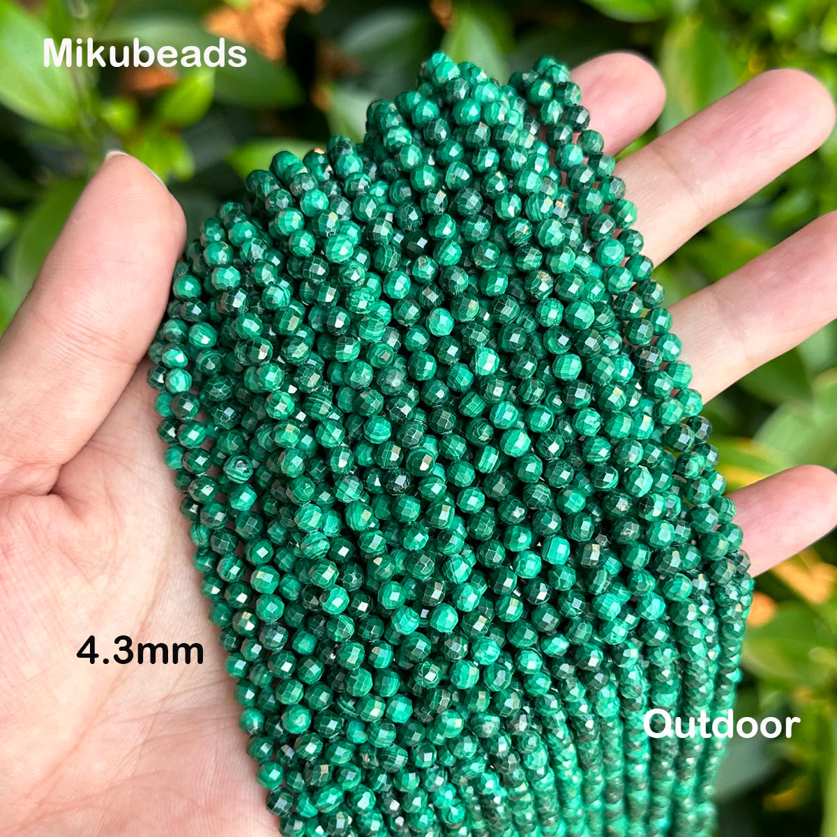 Wholesale Natural 3.2mm 4mm 5mm Malachite Faceted Round Loose Beads For Making Jewelry DIY Necklace Bracelet Strand Popular
