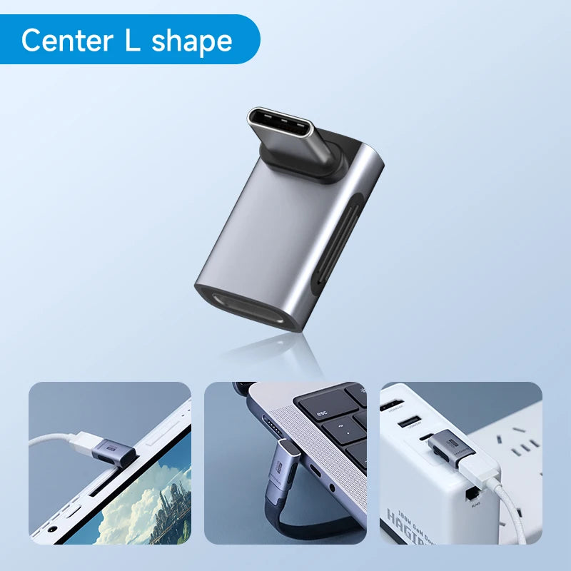 Hagibis 240W USB C to C Adapter 40Gbps 8K 60Hz 90 Degree Converter USB4 Adapter for Thunderbolt 4/3 MacBook iPhone 17 Pro Tablet