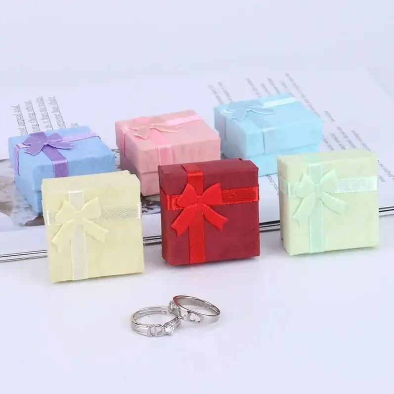 12pcs Paper Box Jewelry Packaging Box Multi-color Earrings Ring Box Jewelry Gift Holder 4*4*3CM Wholesale