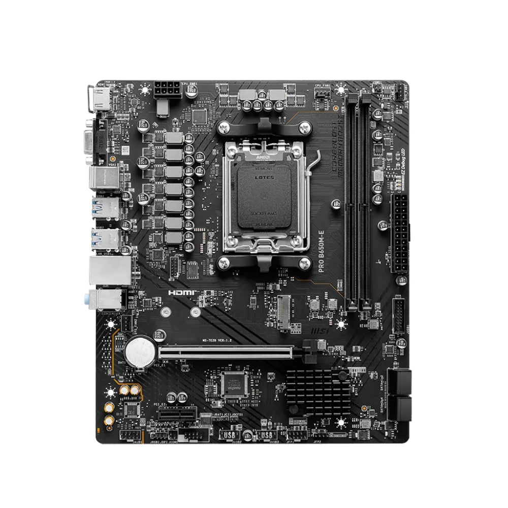 MSI PRO B650M-E AMD B650 Supports DDR5 6800+MHz (OC) 128GB AMD Ryzen ™ 9000 8000 Series motherboard Socket AM5