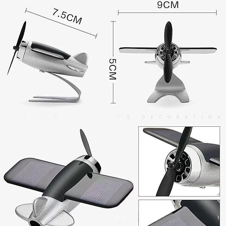 Solar Airplane Creative Men's Car Decoration Car Interior Accessories Desktop Ornament Gift For Woman, Man, Car Enthusiast